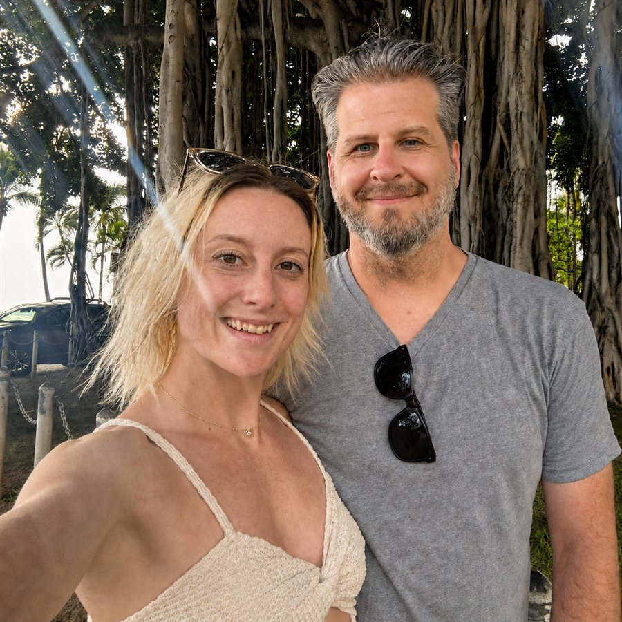 Anne and Adam Duke together while traveling